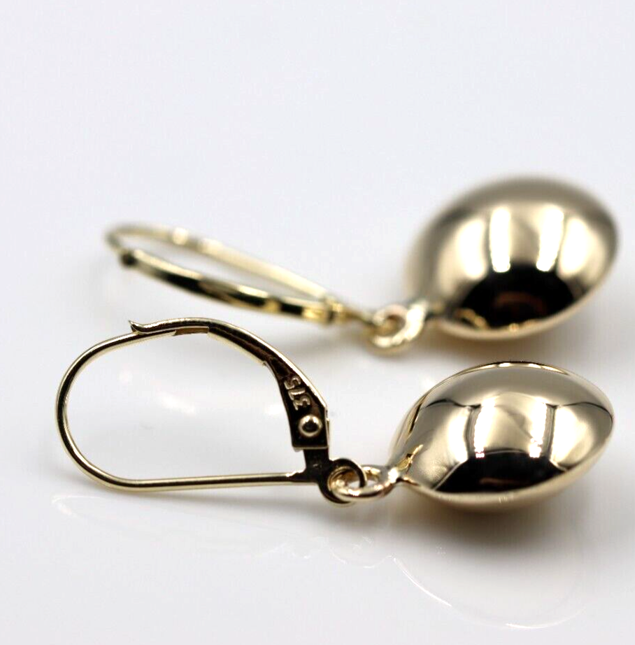 Genuine 9k 9ct 375 Yellow, Rose or White Gold Disc Earrings 12mm Round Continental Hook Earrings