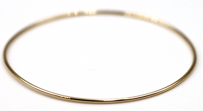 Genuine 9ct 9k 375 Yellow, Rose or White Gold Thin 1.6mm GOLF bangle 65mm inside diameter