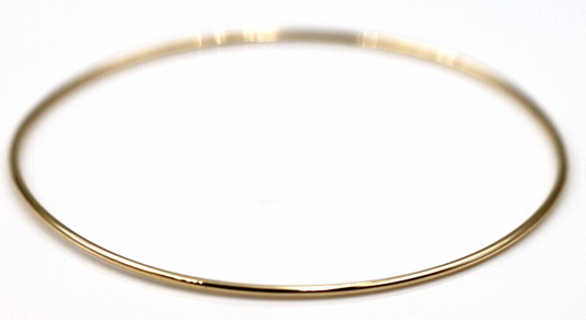 Genuine 9ct Yellow, Rose or White Gold Thin 1.6mm GOLF bangle 65mm inside diameter