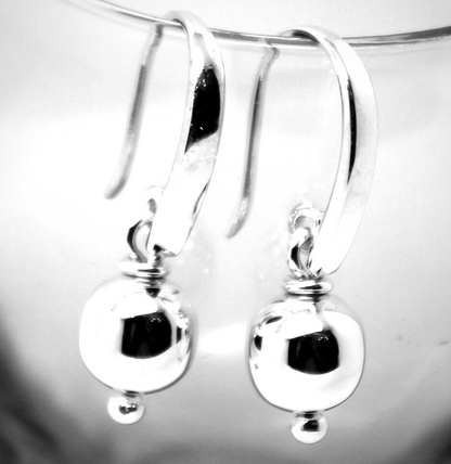 Kaedesigns New 9ct 9kt Yellow, Rose or White Gold 8mm Thick Hook Drop Ball Earrings