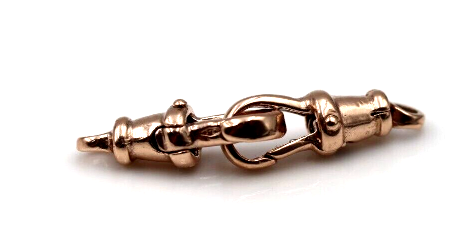 1 PAIR -  Genuine 18kt 18ct Solid Yellow or Rose Gold Rotating Albert Swivel Clasp 17mm Size (Copy)