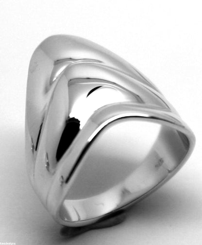 Genuine 9ct 375 Solid Rose Or Yellow Or White Gold Wide Pointy Ring In Your Size