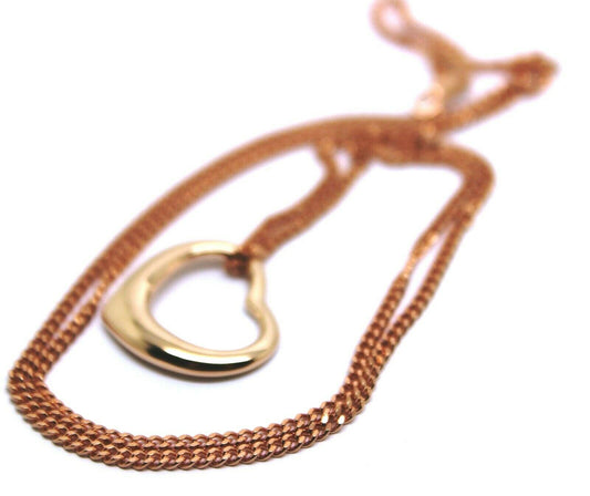 Genuine 9ct 9kt Rose Gold / 375 Belcher Chain Necklace 44cm + Heart Pendant