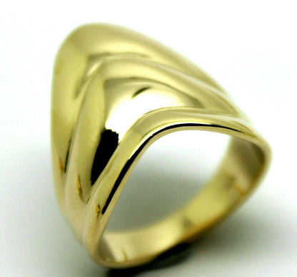 Genuine 9ct 375 Solid Rose Or Yellow Or White Gold Wide Pointy Ring In Your Size