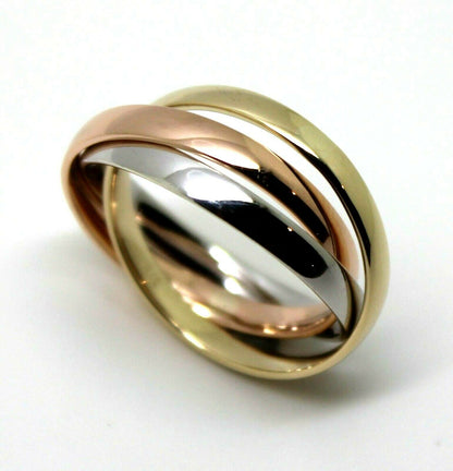 Size S 1/2 Genuine Solid 3mm 9ct Yellow, White, Rose Gold Russian Wedding Ring Bands