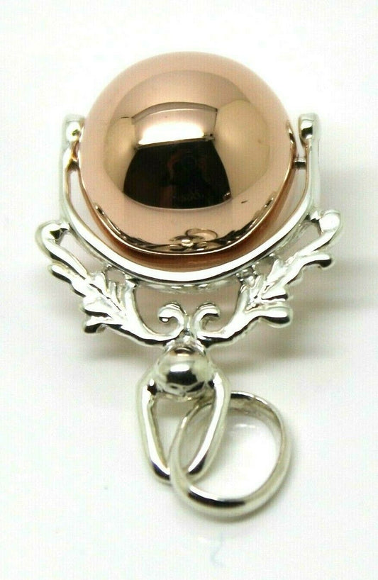 Kaedesigns Genuine 9ct 9kt Rose or Yellow Gold + Solid Silver Spinner Ball Pendant