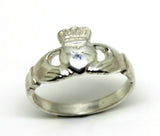 Size M New Sterling Silver 925 Tanzanite Claddagh Ring *Free Post
