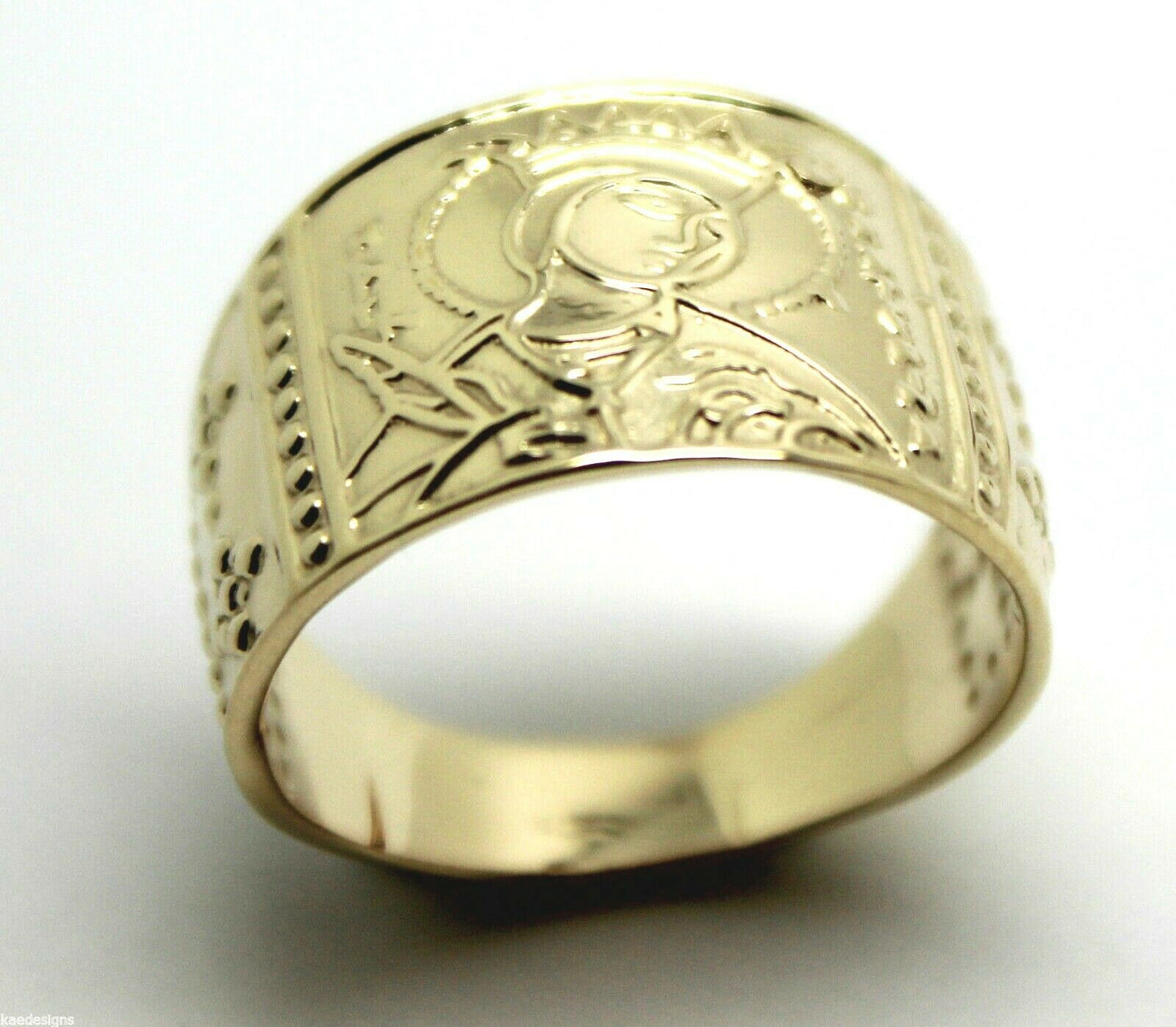Genuine Solid 9ct 9k 375 White Or Rose Or Yellow Gold St Saint Catherine Ring