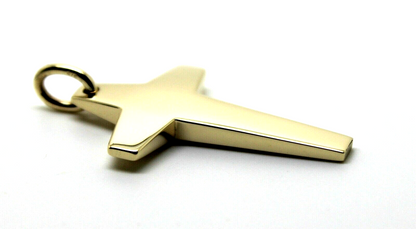 Kaedesigns New Large  Solid Heavy 9ct Yellow, Rose or White Gold Flat Plain Cross Pendant