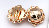 Genuine 9ct Yellow, Rose or White Gold Clip On Large 14mm Twisted Half Ball Round Earrings