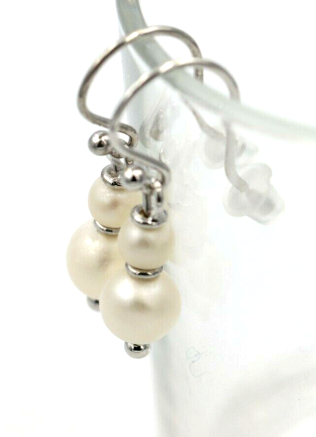 Genuine 9ct 9k 375 Yellow, Rose or White Gold 6mm & 8mm White Pearl With Open hooks Earrings