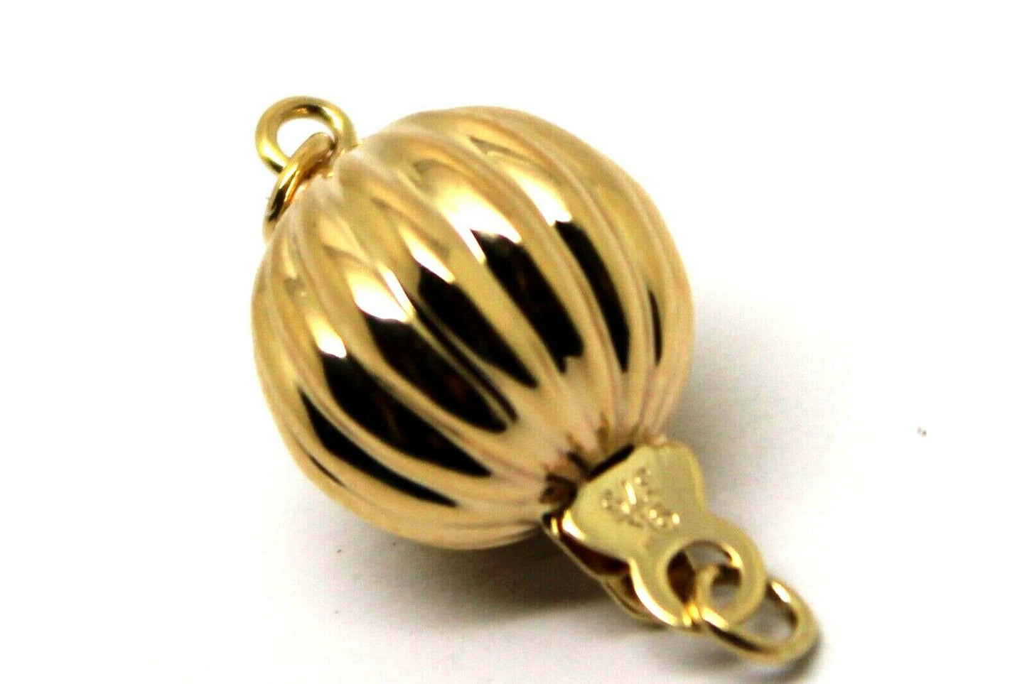Genuine 9ct Yellow Gold 6mm, 7mm, 8mm, 10mm, 12mm Corrugated Ball Pearl Clasp