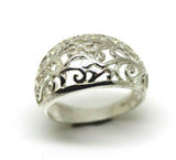 Size N Solid Sterling Silver Wide Filigree Ring