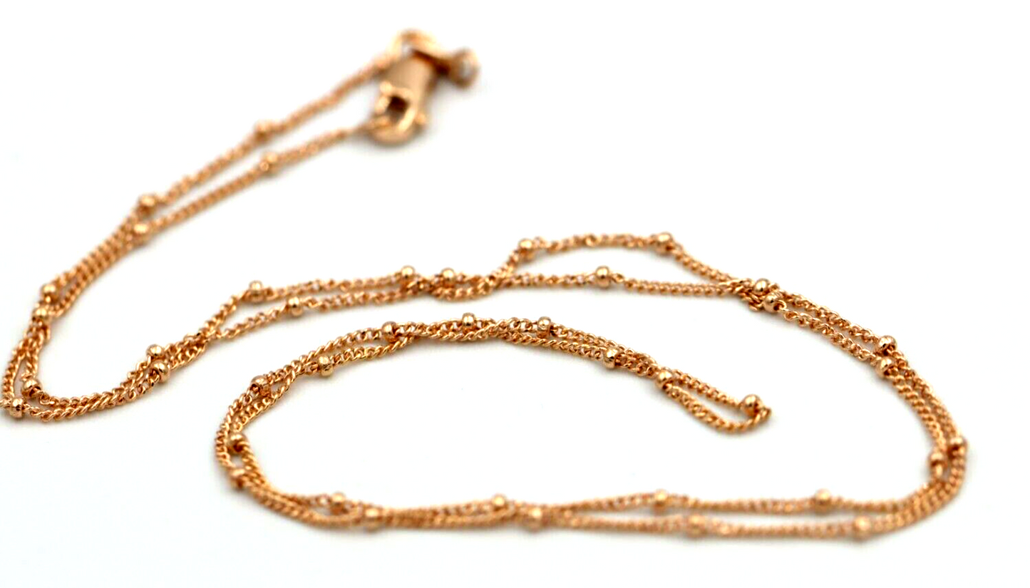Genuine 9ct Yellow, Rose or White White Gold Diamond Cut Curb ball Necklace  Chain 47cm