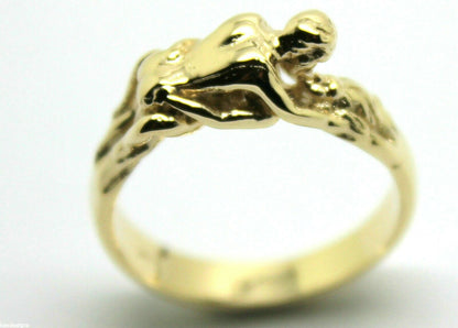 Genuine 9kt 9ct Solid Yellow, Rose or White Gold Making Love Ring  276