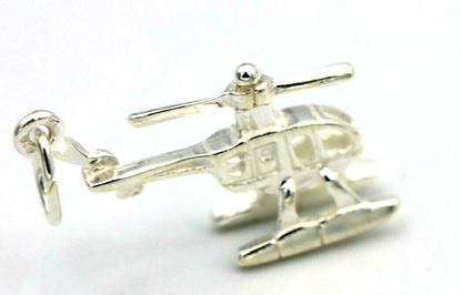 Genuine Sterling Silver 925 Helicopter Chopper Charm or Pendant