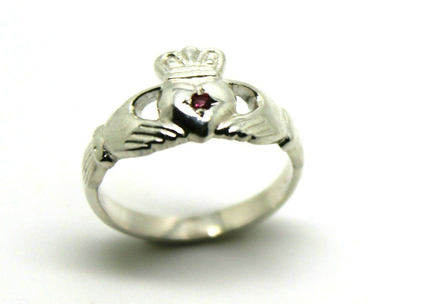 Kaedesigns Sterling Silver 925 Ruby (Birthstone July) Claddagh Ring