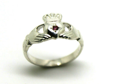 Kaedesigns Sterling Silver 925 Ruby (Birthstone July) Claddagh Ring