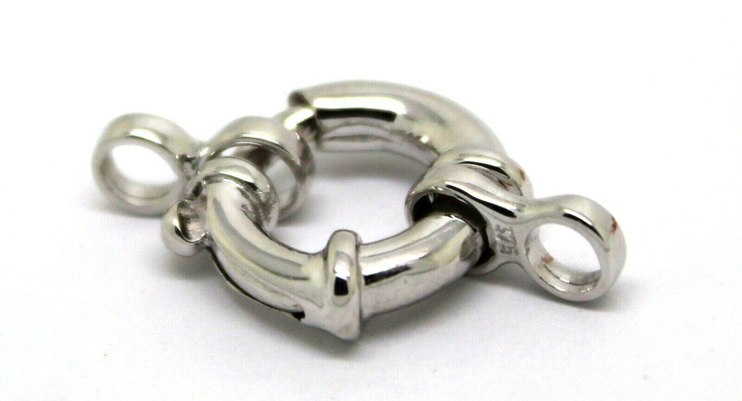 Genuine 14mm 9ct 375 White Gold Bolt Ring Clasp With Ends