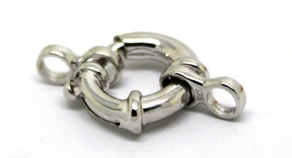 Genuine 14mm 9ct 375 White Gold Bolt Ring Clasp With Ends