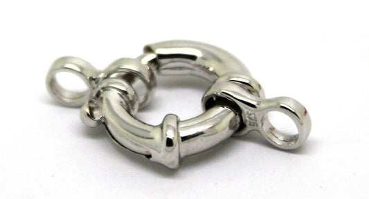 Genuine 14mm 9ct 375 White Gold Bolt Ring Clasp With Ends