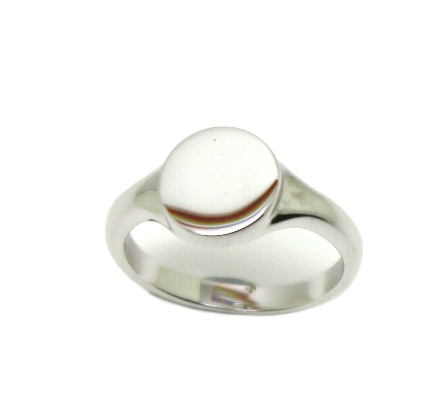 Kaedesigns New Genuine Solid New 9ct 9k 375 White Gold Round Signet Ring