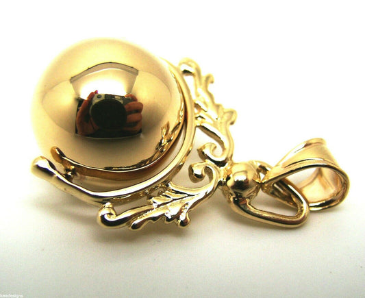 Kaedesigns, New Solid 9ct Yellow Or Rose Or White Gold 16mm Ball Spinner Pendant