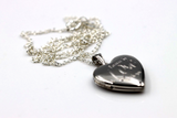 Sterling Silver Oval Love Engraved Pendant Locket + 2 photos + Chain