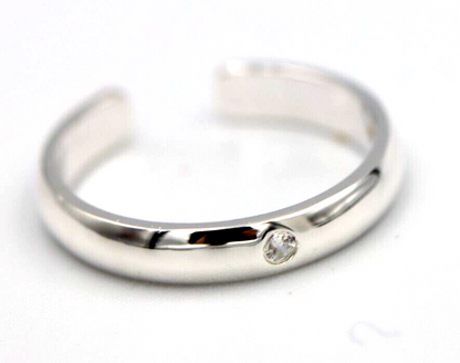 Kaedesigns New Genuine Sterling Silver 925 Cubic Zirconia Plain Dome Toe Ring
