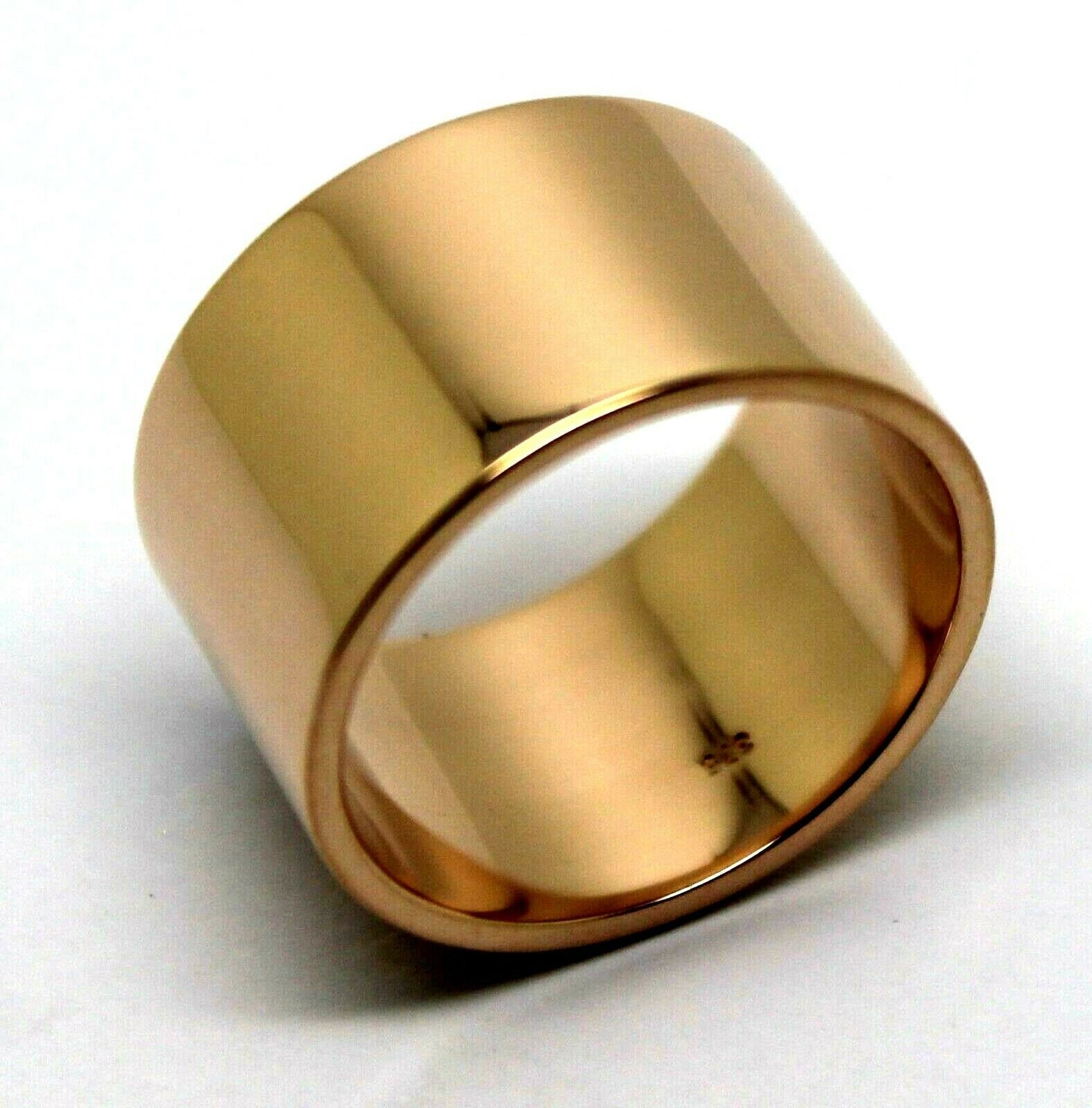 Genuine Solid 9ct 9k Rose Or Yellow Or White Gold 12mm Wide Flat Band Ring Size O