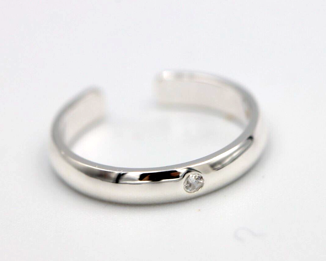 Kaedesigns New Genuine Sterling Silver 925 Cubic Zirconia Plain Dome Toe Ring