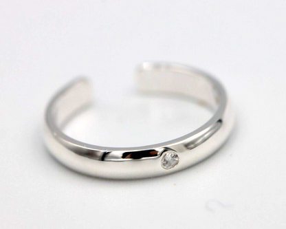 Kaedesigns New Genuine Sterling Silver 925 Cubic Zirconia Plain Dome Toe Ring