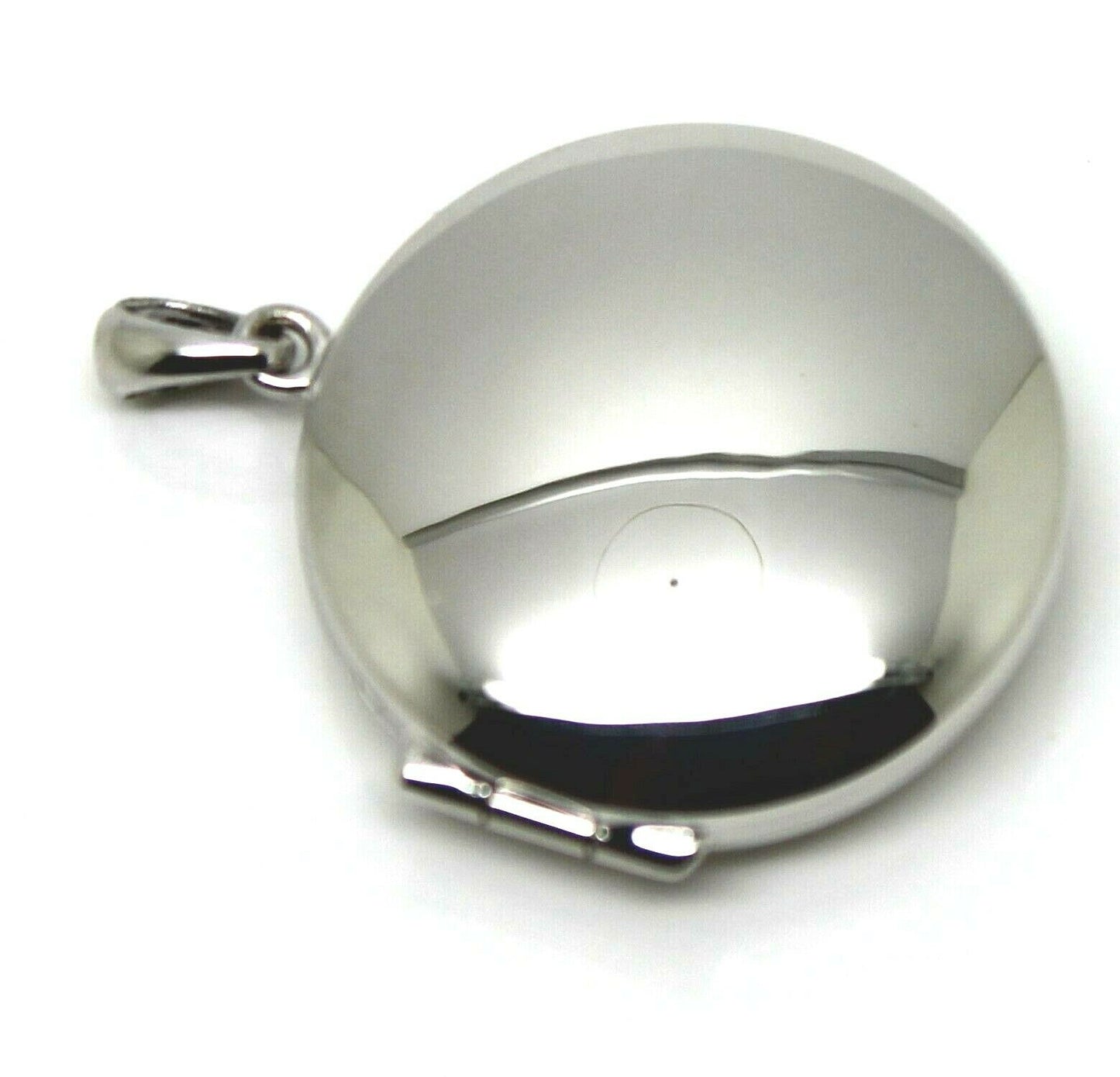 Sterling Silver 925 Large Round Plain Locket With 2 Photos