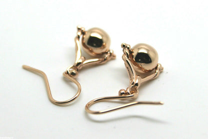 Genuine 9ct 9k 375 Yellow, Rose or White Gold Plain Ball Spinner Earrings