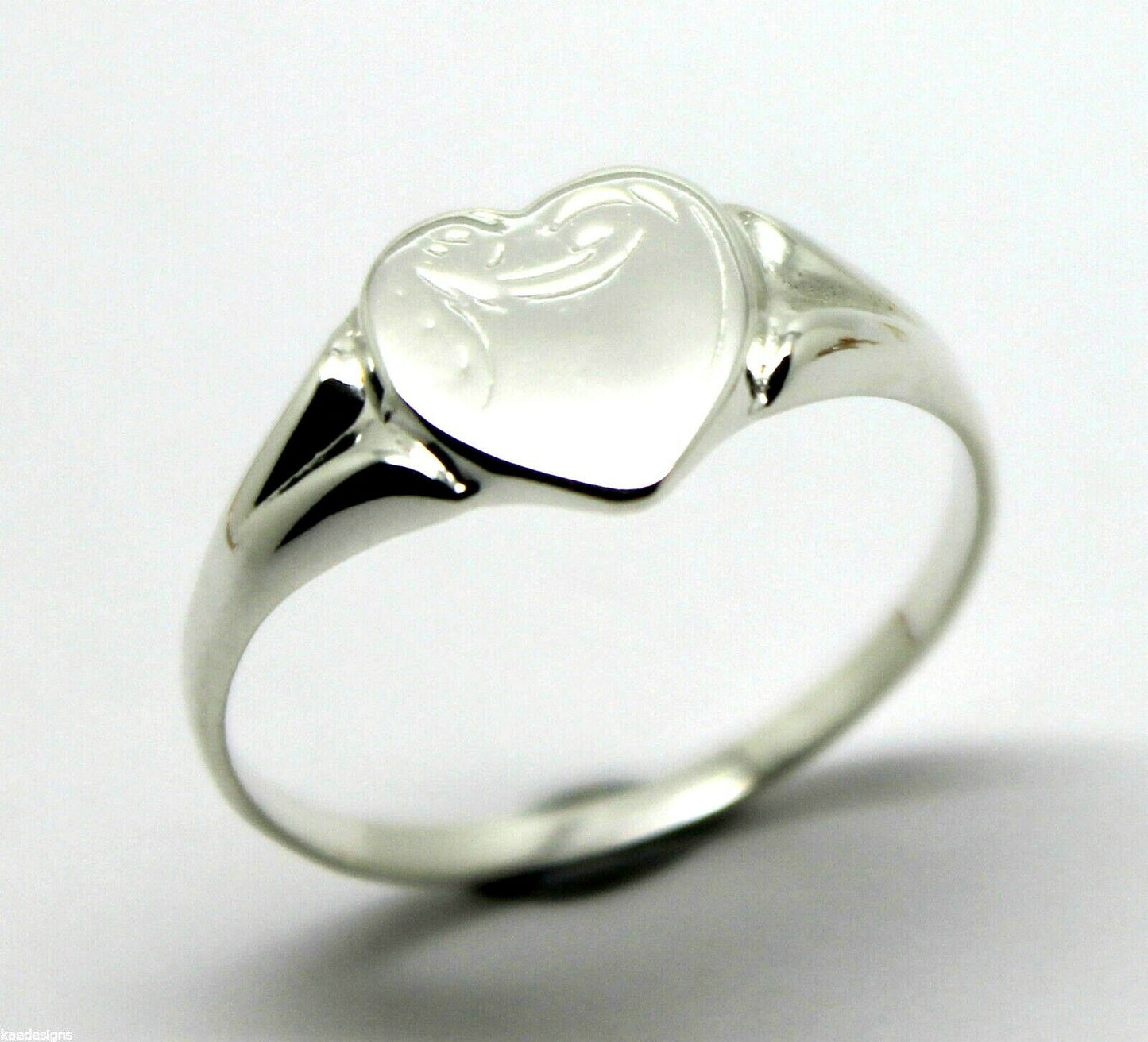 Kaedesigns, New Genuine Large Sterling Silver Heart Signet Ring - Choose your size