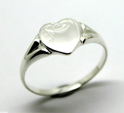 Kaedesigns, New Genuine Large Sterling Silver Heart Signet Ring - Choose your size