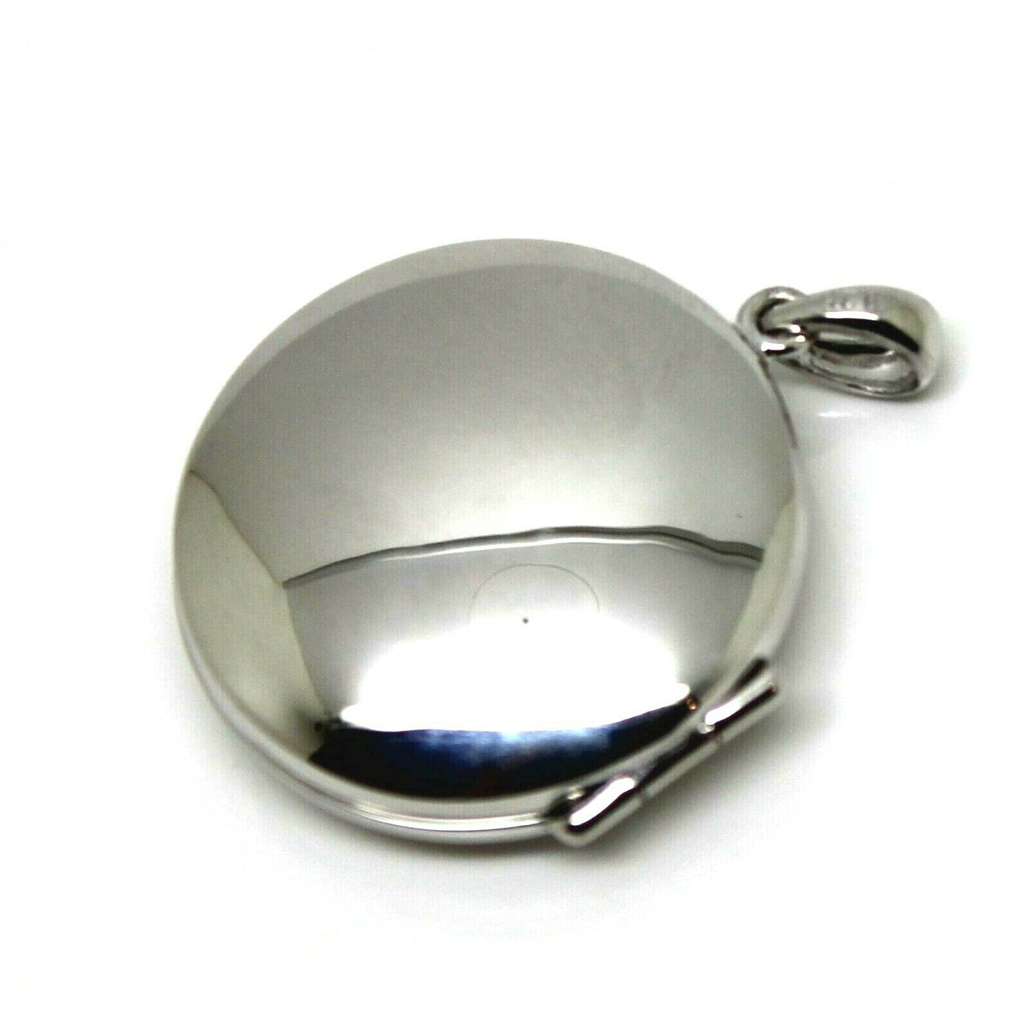 Sterling Silver 925 Large Round Plain Locket With 2 Photos