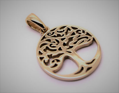 Kaedesigns Genuine 9ct Yellow, Rose or White Gold Oval Filigree Tree Of Life Pendant