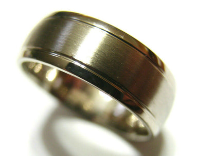 Genuine 18ct White Gold Full Solid Heavy Mens Matt Finish Ring Band