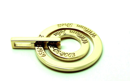 Solid 9ct 9k 375 Yellow, Rose or White Gold Personalized & Engraveable 2 Circles Pendant