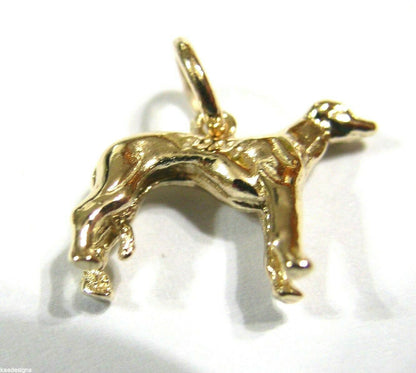 Kaedesigns, 3D 9ct Yellow, Rose Or White Gold Greyhound Dog Charm / Pendant