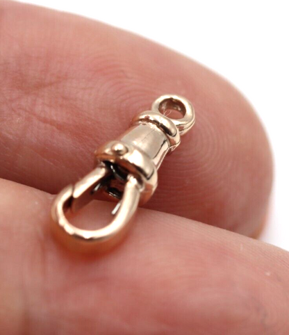 Genuine 9kt 9ct 375 Solid Yellow or Rose Gold Rotating Albert Swivel Clasp 17mm Size