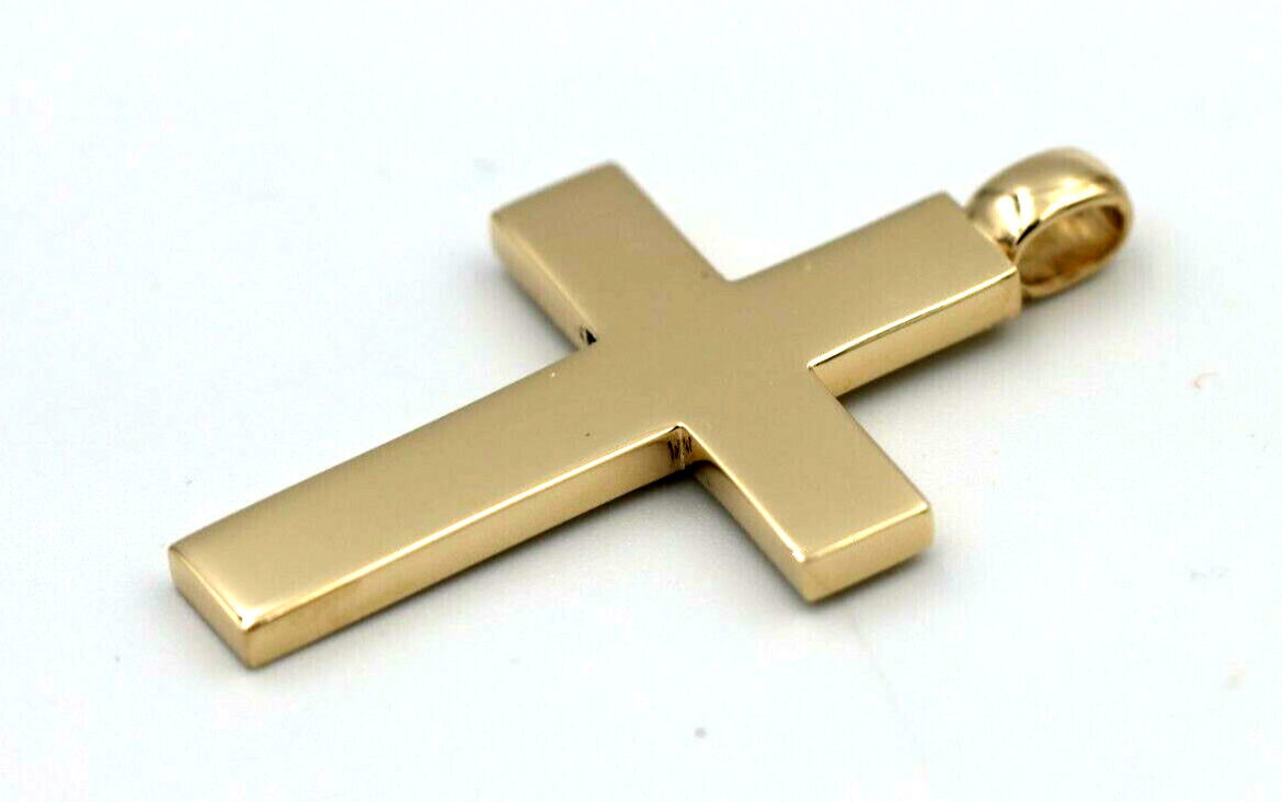 Kaedesigns New Genuine 9ct 9K 375 Yellow, Rose or White Gold Heavy Huge Large Plain Cross Pendant