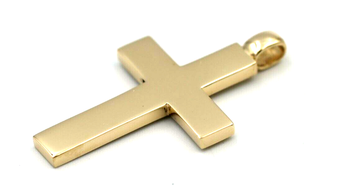 Kaedesigns New Genuine 9ct 9K 375 Yellow, Rose or White Gold Heavy Huge Large Plain Cross Pendant