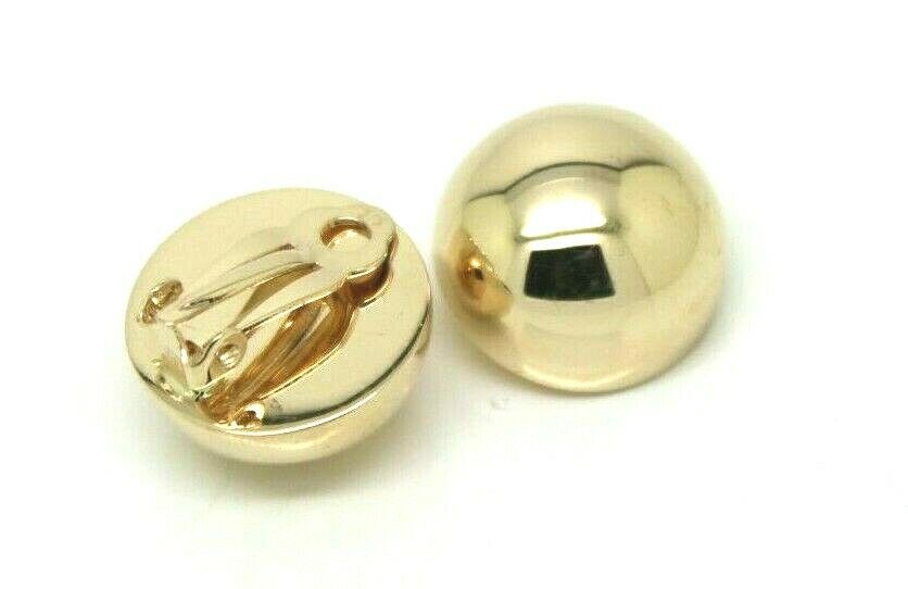 Kaedesigns Genuine 9ct 9k 375 Yellow, Rose Or White Gold Clip On 18mm Half Ball Earrings