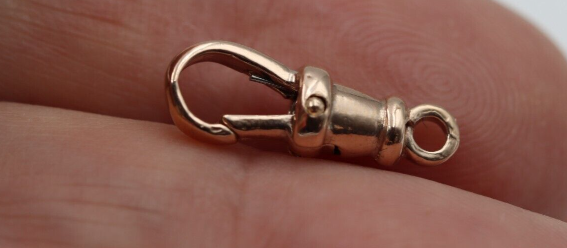 Genuine 9kt 9ct 375 Solid Yellow or Rose Gold Rotating Albert Swivel Clasp 17mm Size