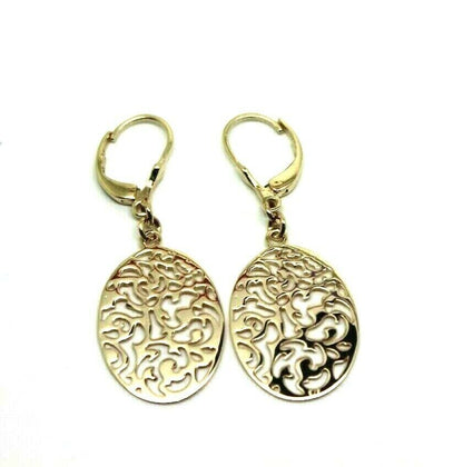 Continental Hooks 9ct Solid Yellow, Rose or White Gold Antique Oval Filigree Drop Earrings