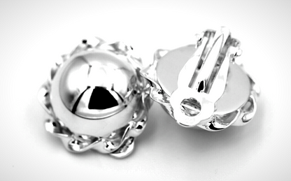 Genuine 9ct 9k 375 Yellow, Rose or White Gold Clip On Large 14mm Twisted Half Ball Round Earrings