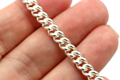 Sterling Silver 925 Heavy Kerb Curb Chain Chain Necklace 55cm or 60cm
