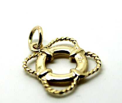 Genuine 9ct 9k 375 Yellow or Rose or White Gold Life Ring Nautical Pendant